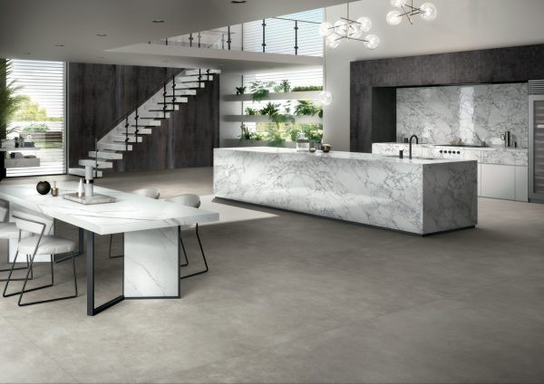 MB04 MB05 ME02 CE02 ExtraStatuario CalacattaArabescato Concrete Grey MetalDark Ambiente Cucina Generale