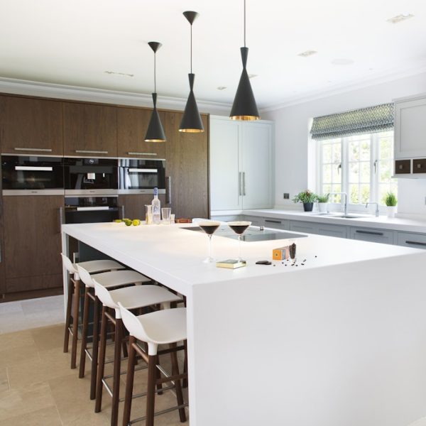 smoked and mirrored kitchen